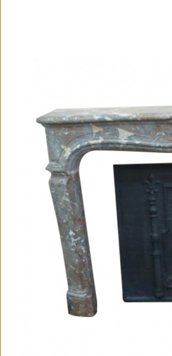 Beautiful Antique Louis XV Period Fireplace In Royal Red Marble-photo-2