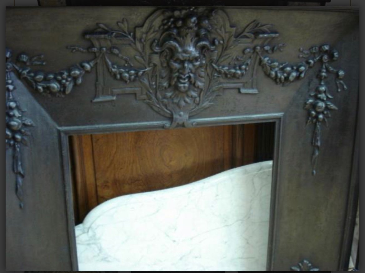 Exceptional Louis XVI Style Bronze Peach Blossom Marble Fireplace-photo-1