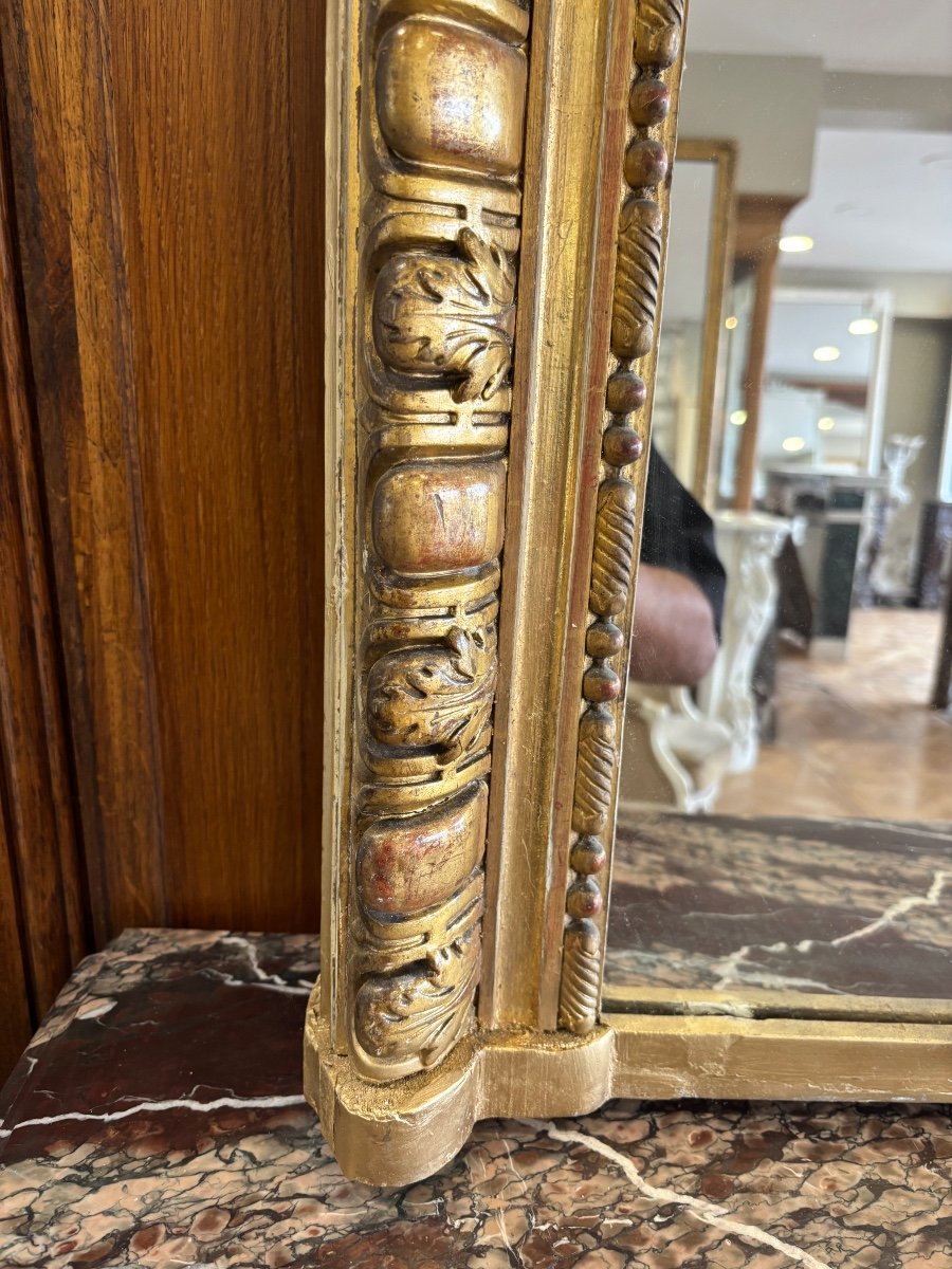 Beautiful Old Louis XVI Style Fireplace Mirror Gilt Dating From The End Of The 19th Century-photo-3