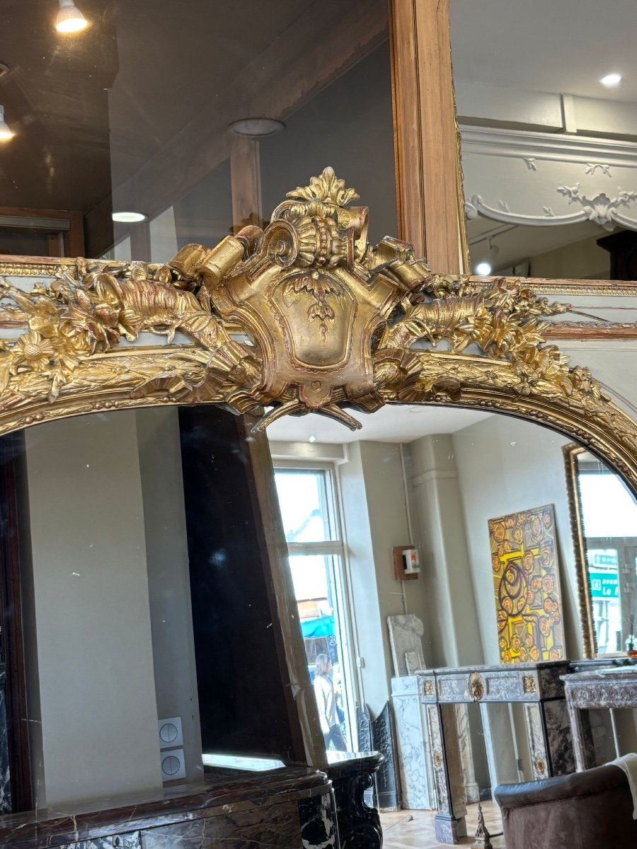 Beautiful Richly Carved Gilded Mirror In Louis XVI Style Dating From The End Of The 19th Century -photo-2