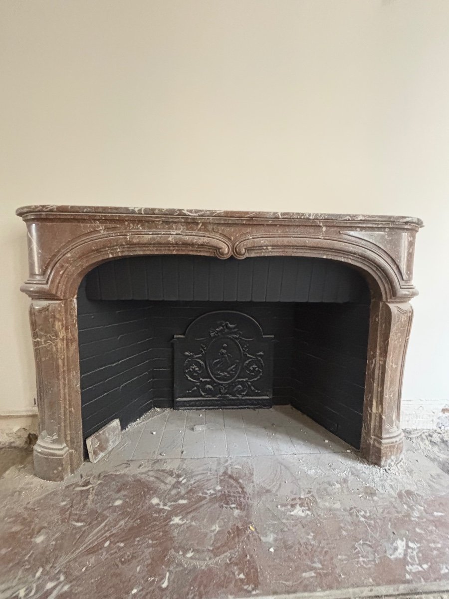 Elegant And Chic Regence Fireplace In Royal Red Marble -photo-3