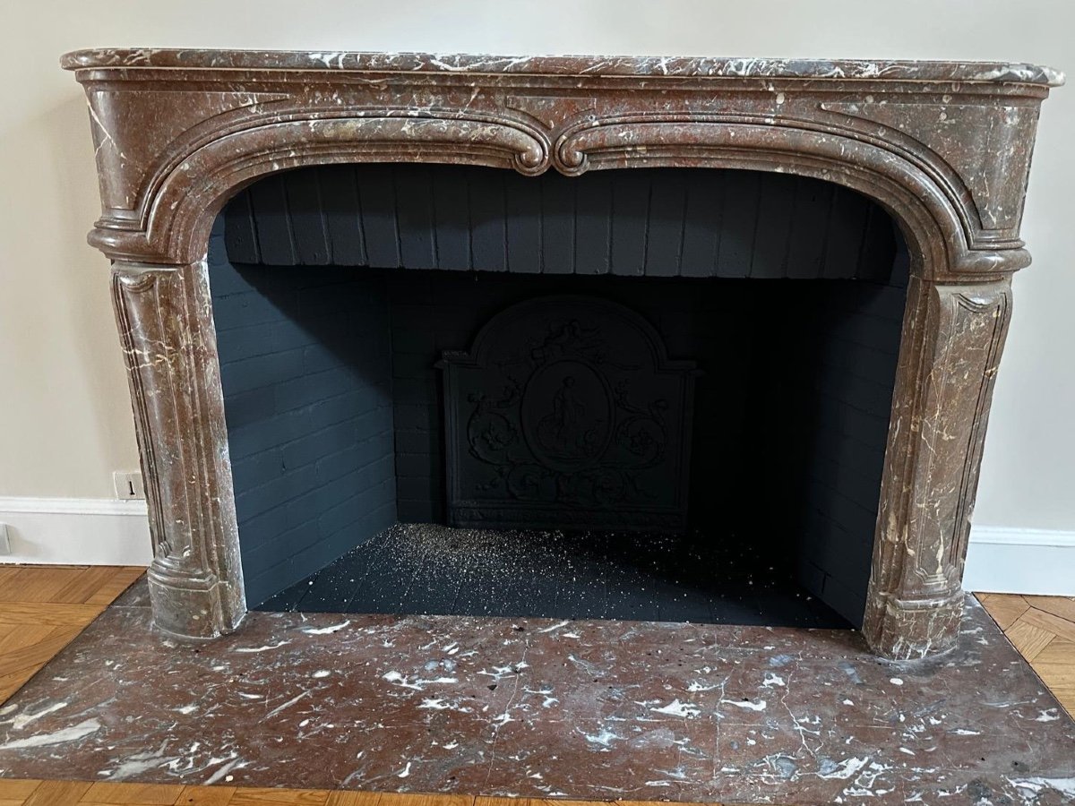 Elegant And Chic Regence Fireplace In Royal Red Marble 