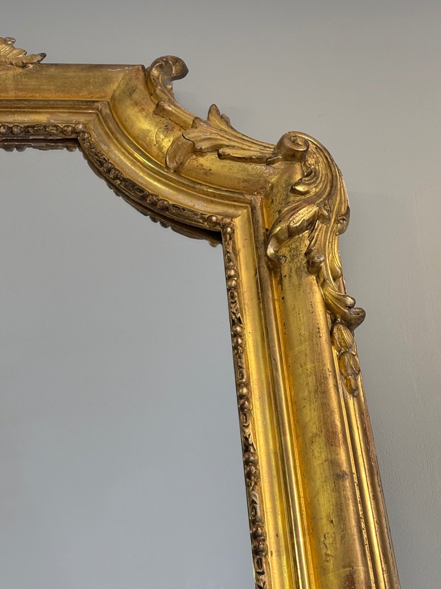 Beautiful Louis XV Style Gilded Fireplace Mirror, 19th Century-photo-4