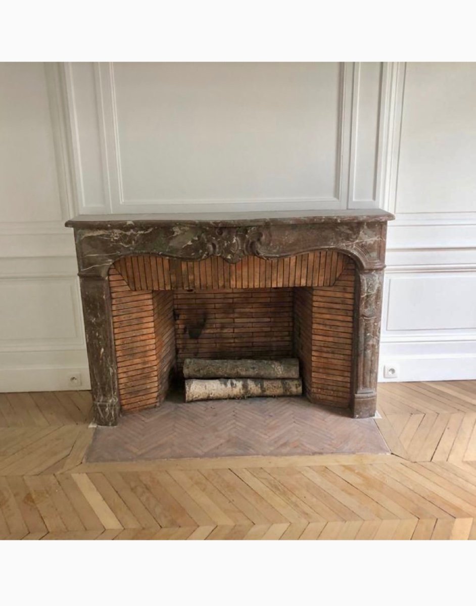 Elegance Louis XV Period Fireplace In Royal Red Marble 