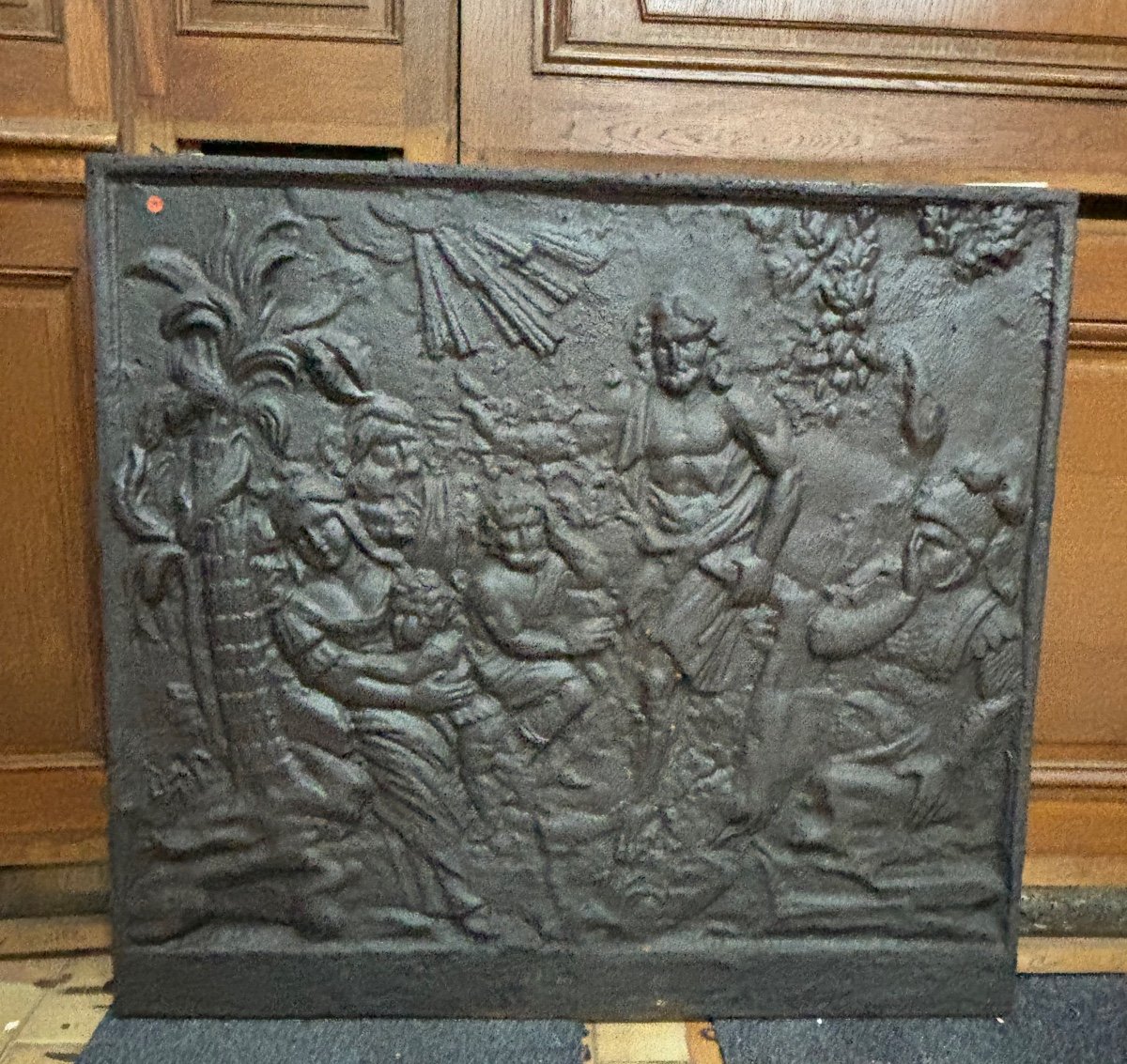 19th Century Decorative Cast Iron Fireplace Plate 