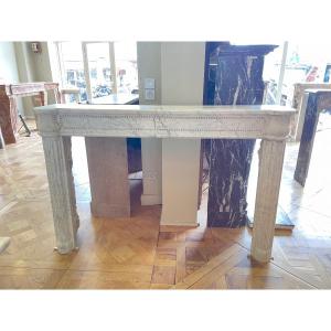 Beautiful Antique Louis XVI Style Fireplace Made In Carrara Marble Early XIXth Century