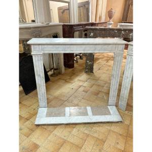 Antique Louis XVI Style Fireplace Made In Carrara Marble Late 19th Century