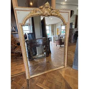 Beautiful Richly Carved Gilded Mirror In Louis XVI Style Dating From The End Of The 19th Century 