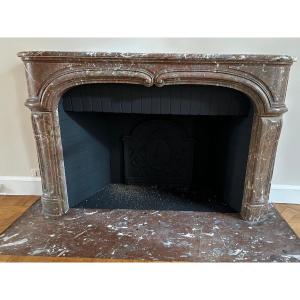 Elegant And Chic Regence Fireplace In Royal Red Marble 