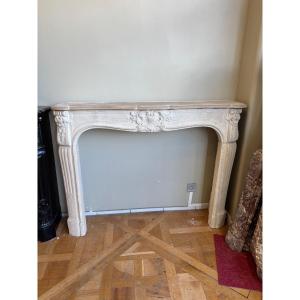 Beautiful Louis XV Style Stone Fireplace Made At The End Of The 19th Century 