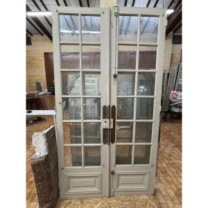 Set Of 6 Double Pairs Of Antique Glass Doors From The 19th Century