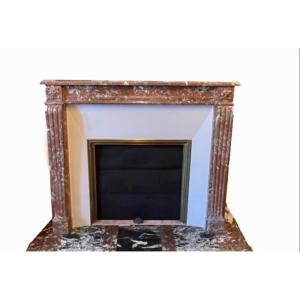 Louis XVI Style Red Marble Fireplace Dating From The End Of The 19th Century 