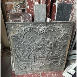 Decorative Cast Iron Fireplace Plate Dating From The End Of The 18th Century 