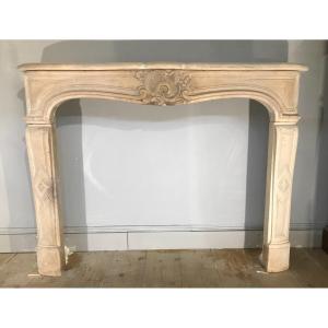 Antique Louis XV Stone Fireplace.