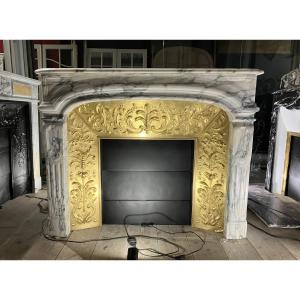 Antique Regency Style Marble Fireplace.