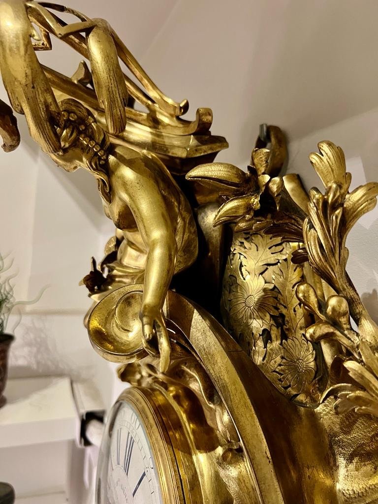 Louis XV Gilt Bronze Cartel By Charles Balthazar In Paris-photo-3