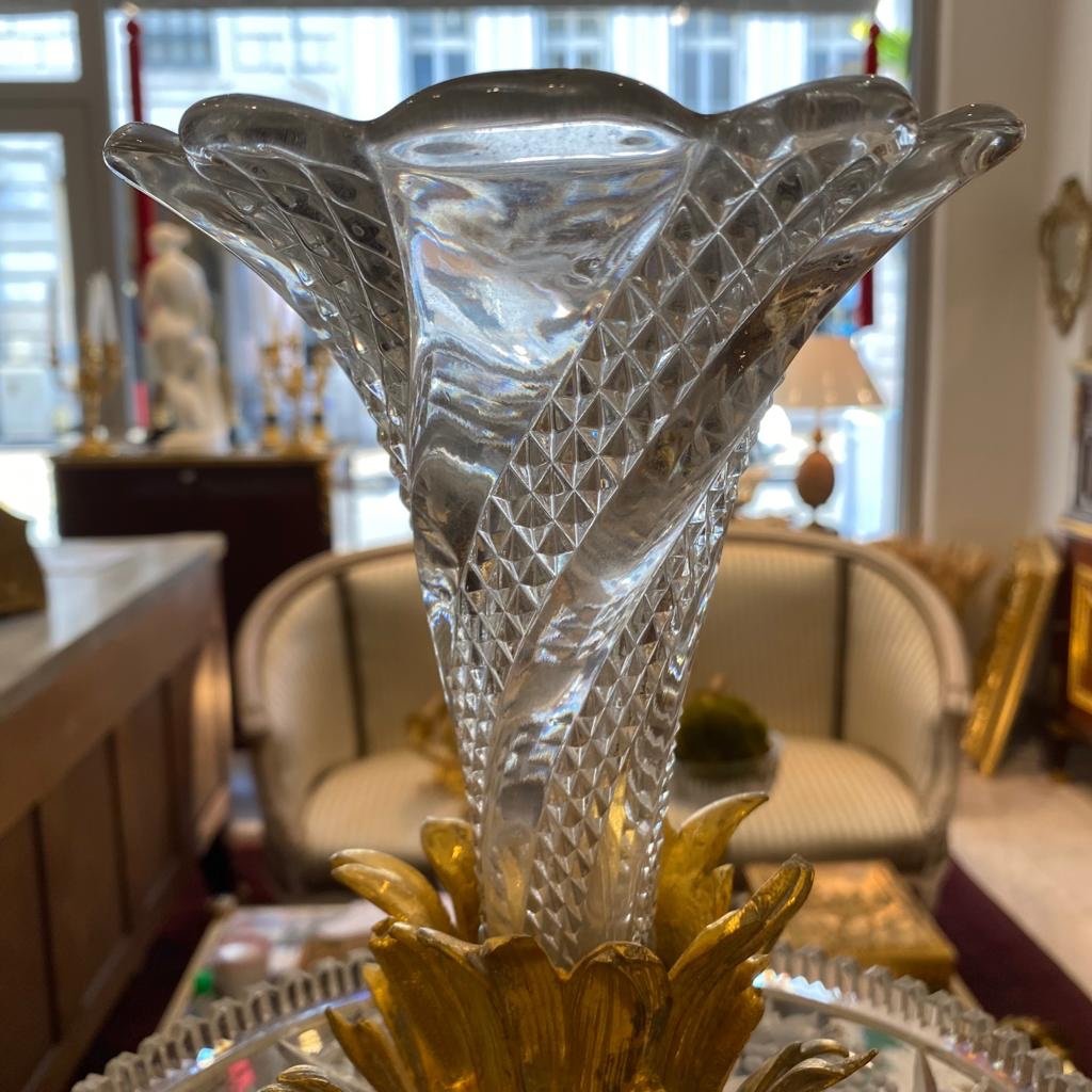 Large Centerpiece In Gilt Bronze And Crystal Decorations With Puttis From Maison Picard XIX Ieme-photo-7