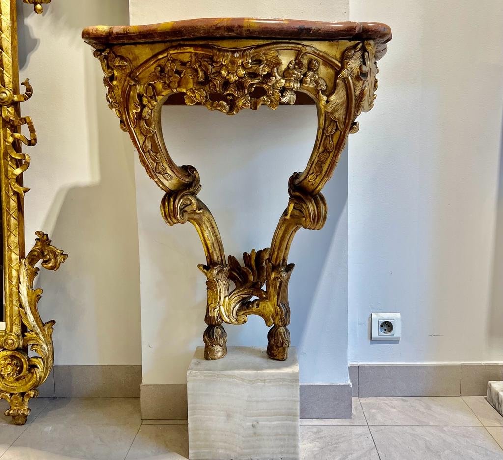 Louis XV Console In Golden Wood XVIIIth Century-photo-3