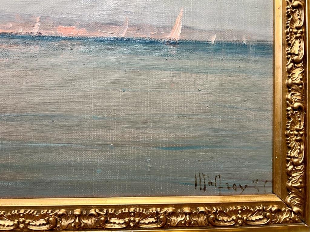 Marine Painting Oil On Canvas By Charles Malfroy (1862/1939) View Of Martigues-photo-2