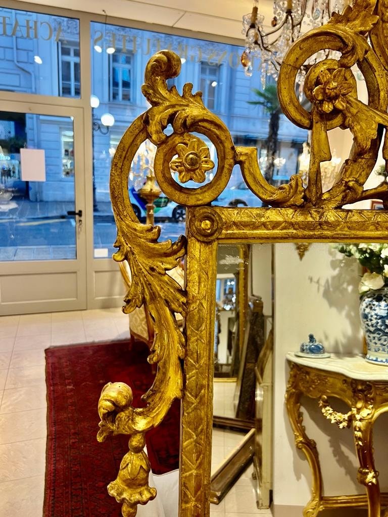 Mirror Between Two In Golden Wood Eighteenth Century Italy-photo-7
