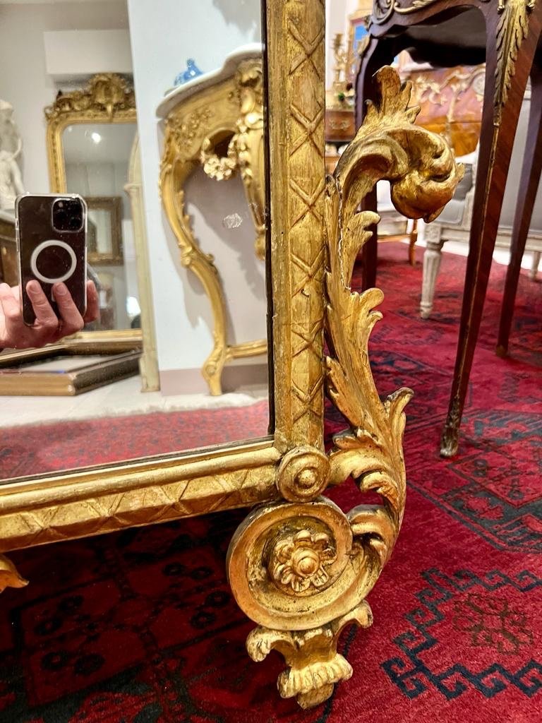 Mirror Between Two In Golden Wood Eighteenth Century Italy-photo-8