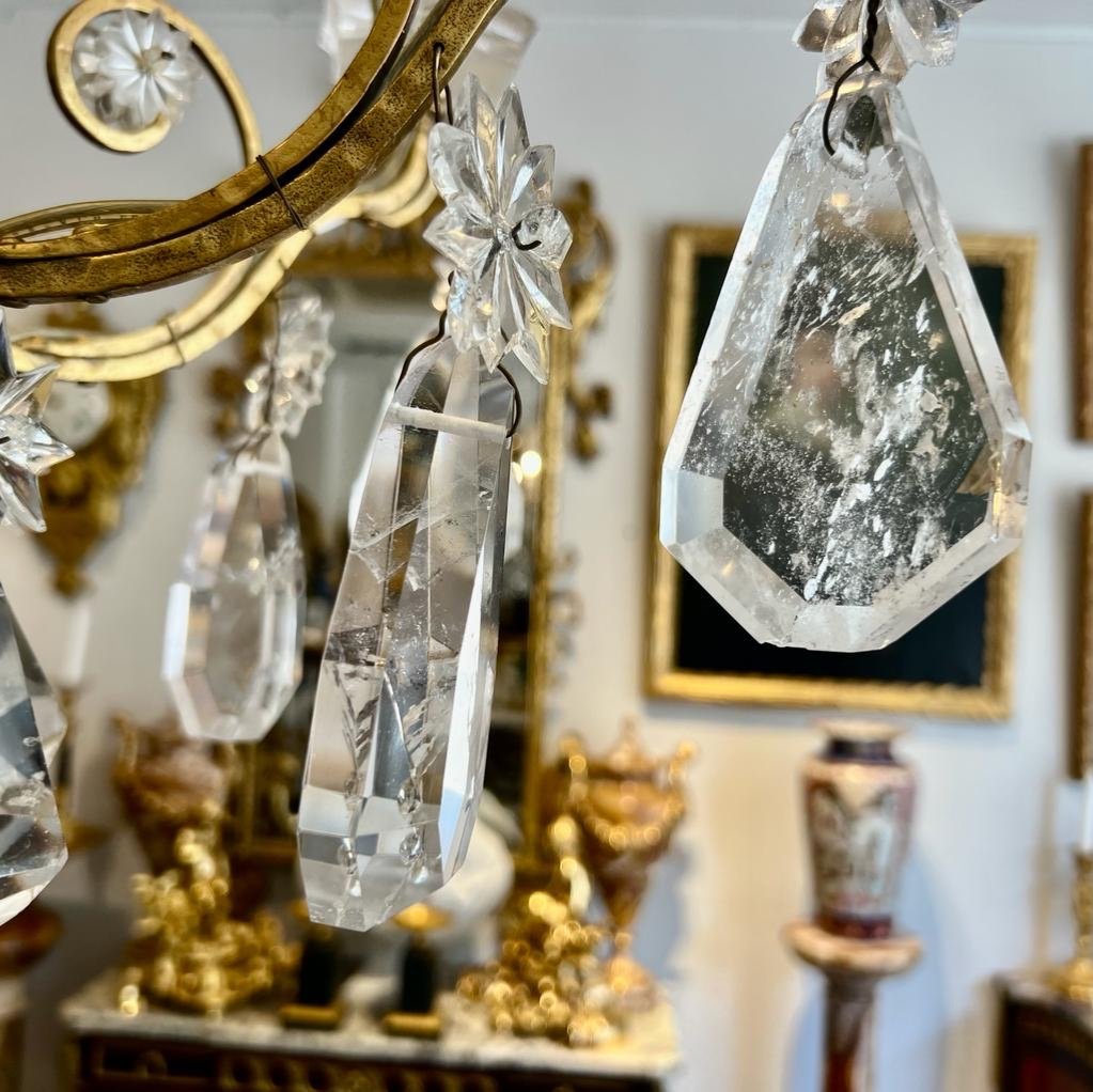 Rock Crystal Chandelier With 8 Lights From Maison Baguès Early 20th Century-photo-4