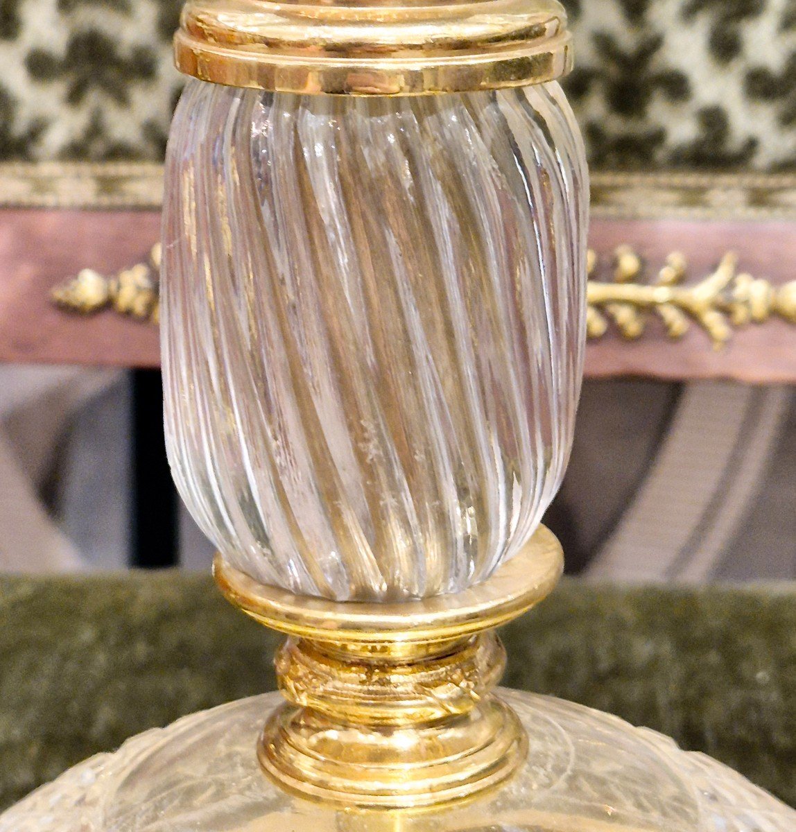 Centre De Table En Cristal Baccarat Monté Sur Bronze Doré Ciselé, 19ème Siècle-photo-1