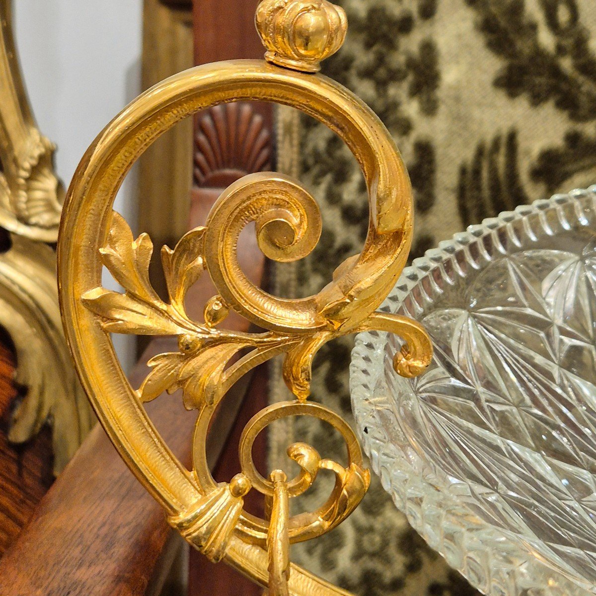 Centre De Table En Cristal Baccarat Monté Sur Bronze Doré Ciselé, 19ème Siècle-photo-2