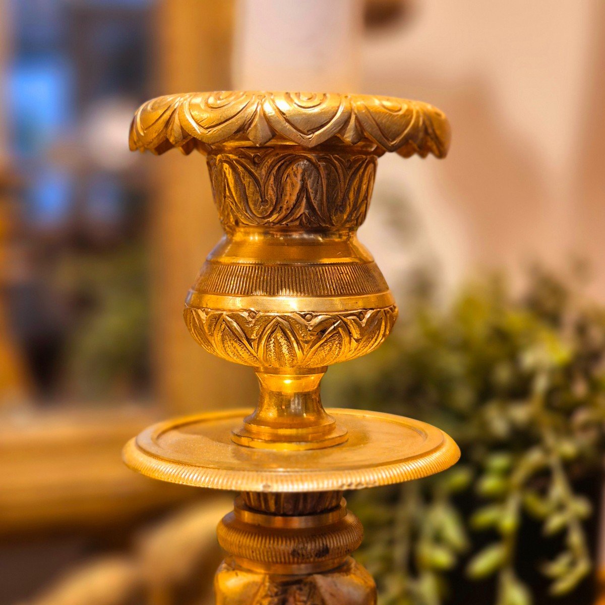 Pair Of Empire Period And Return Of Egypt Style Candlesticks In Gilt Bronze, Circa 1810-photo-8