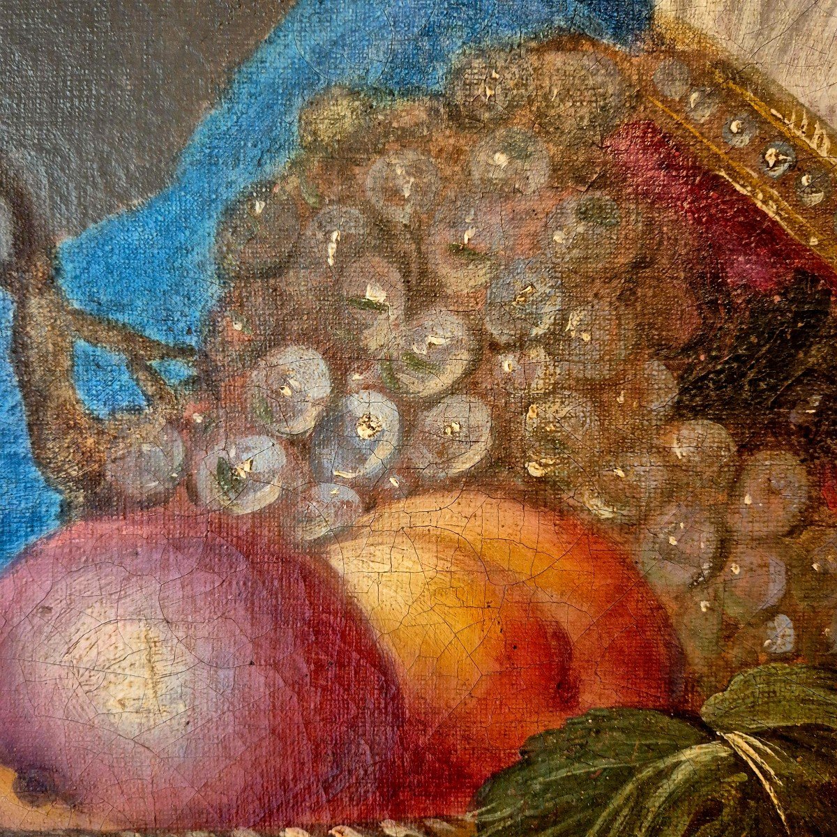 Sybille Au Turban Et Coupe De Fruits, Huile Sur Toile, 19e Siècle-photo-2