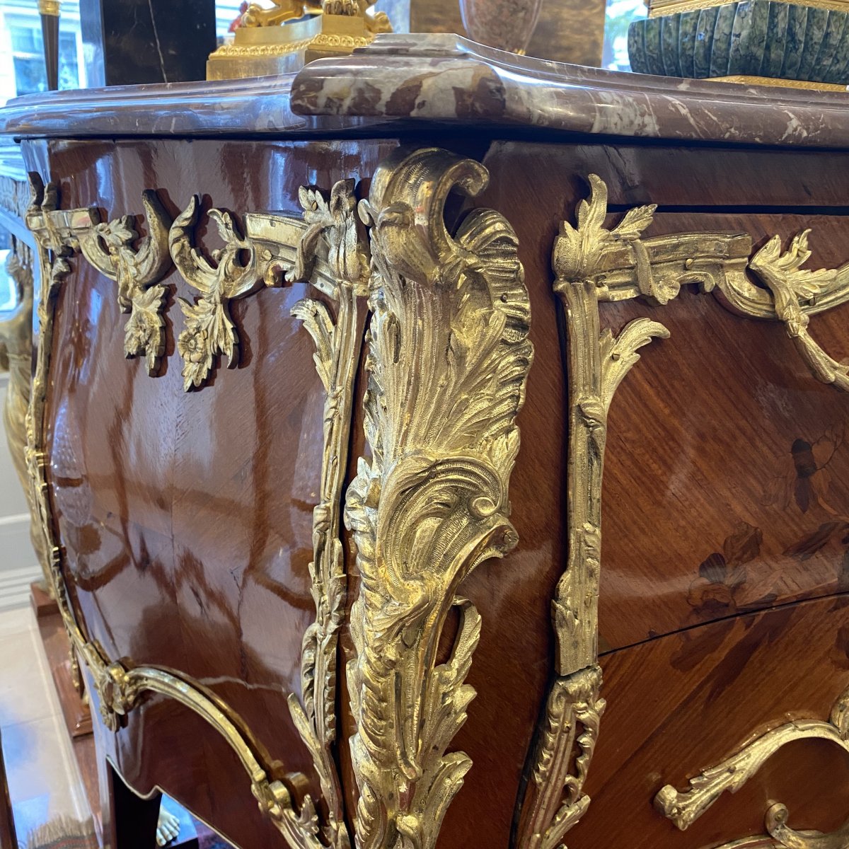 Grande Commode D’apparat De Style Louis XV Et D époque Fin XIX Ieme -photo-4