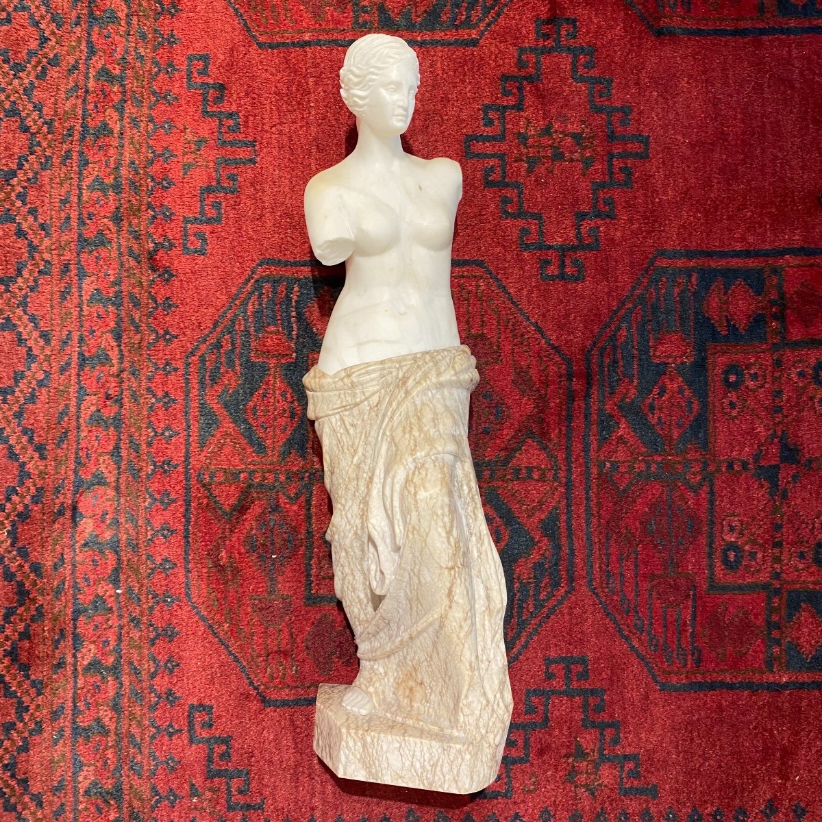 Sculpture De La Venus De Milo En Marbre De Carrare Et Marbre Veiné Fin XIX Ieme -photo-4