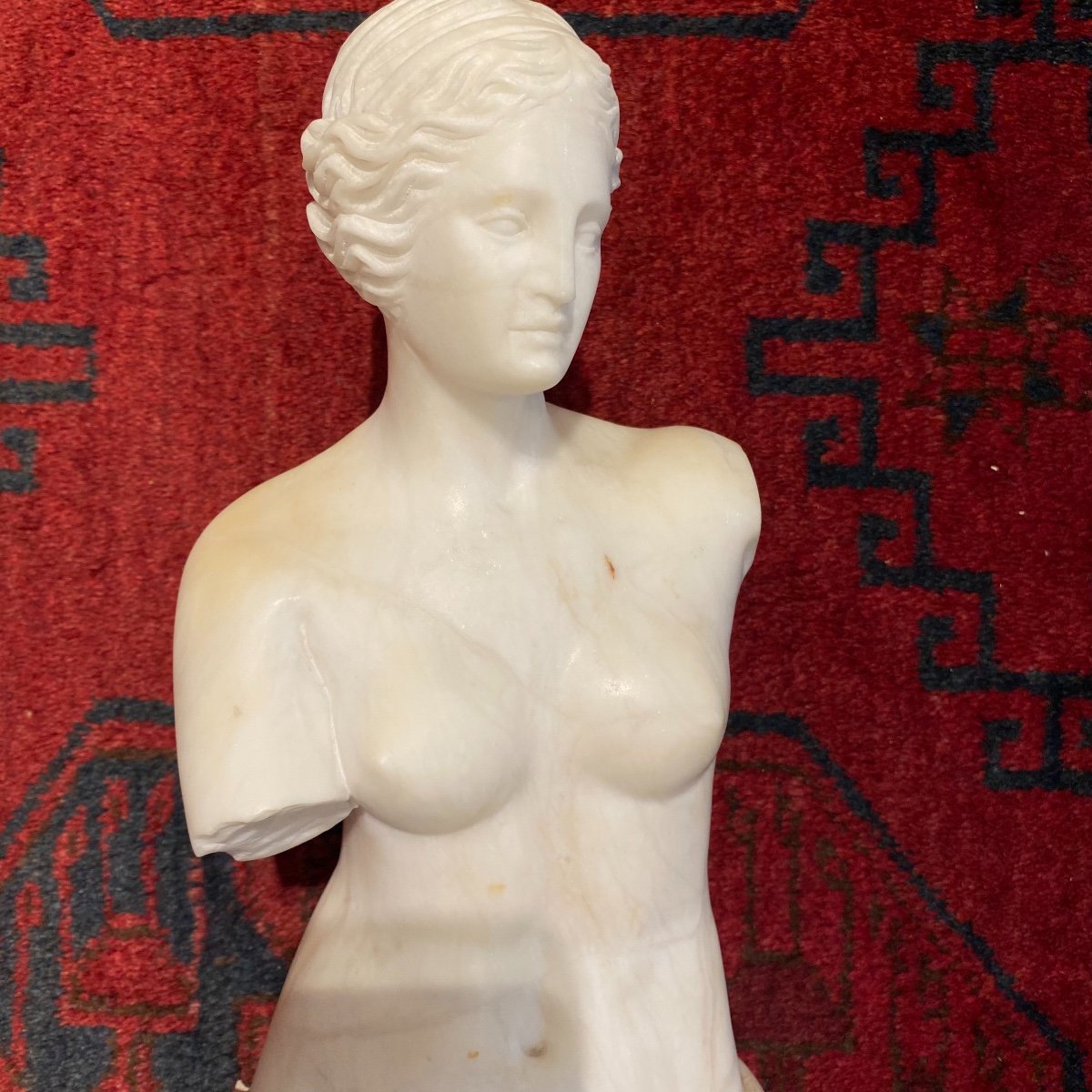 Sculpture De La Venus De Milo En Marbre De Carrare Et Marbre Veiné Fin XIX Ieme -photo-8