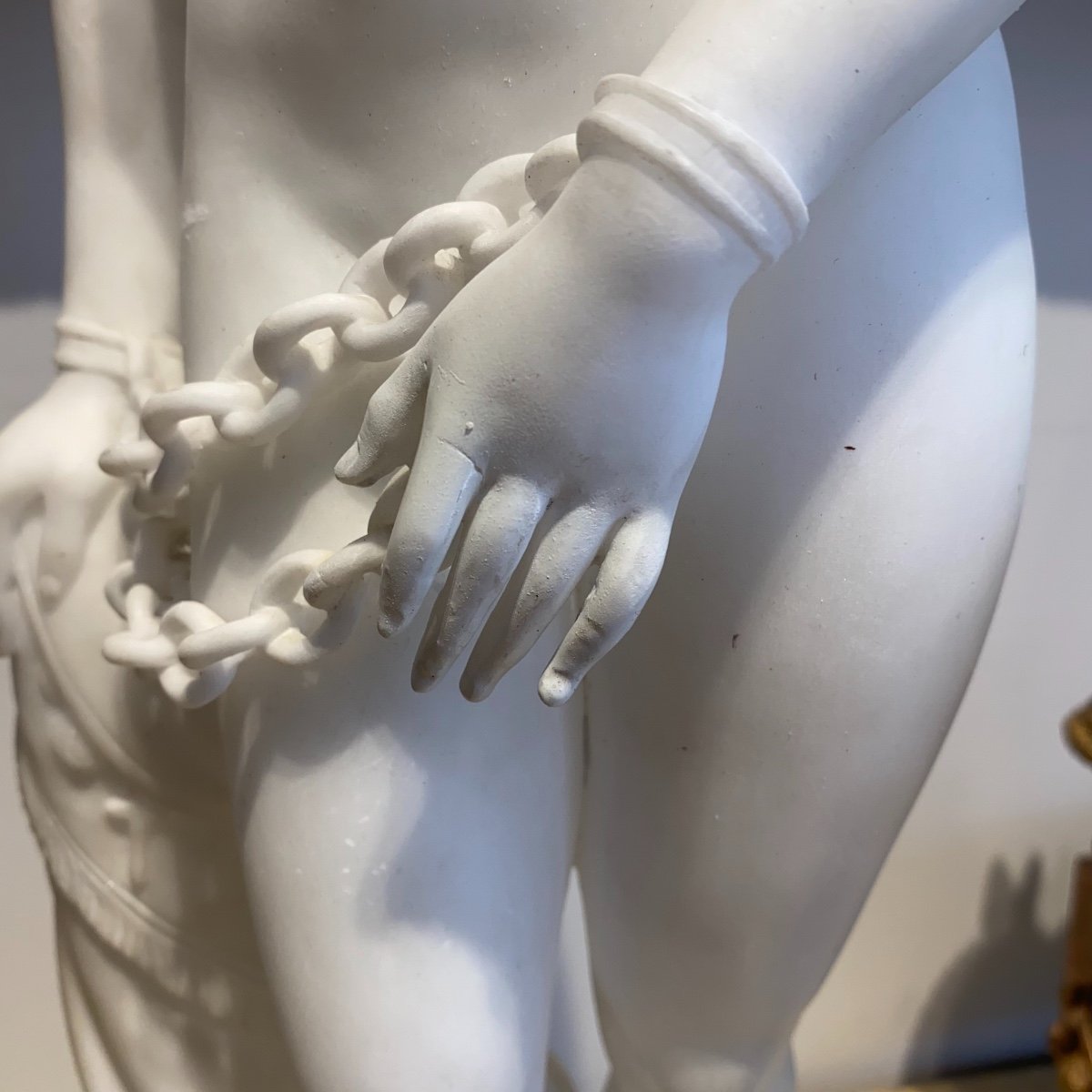 Woman In The Antique Chained In Carrara Marble End XIX Ieme-photo-4