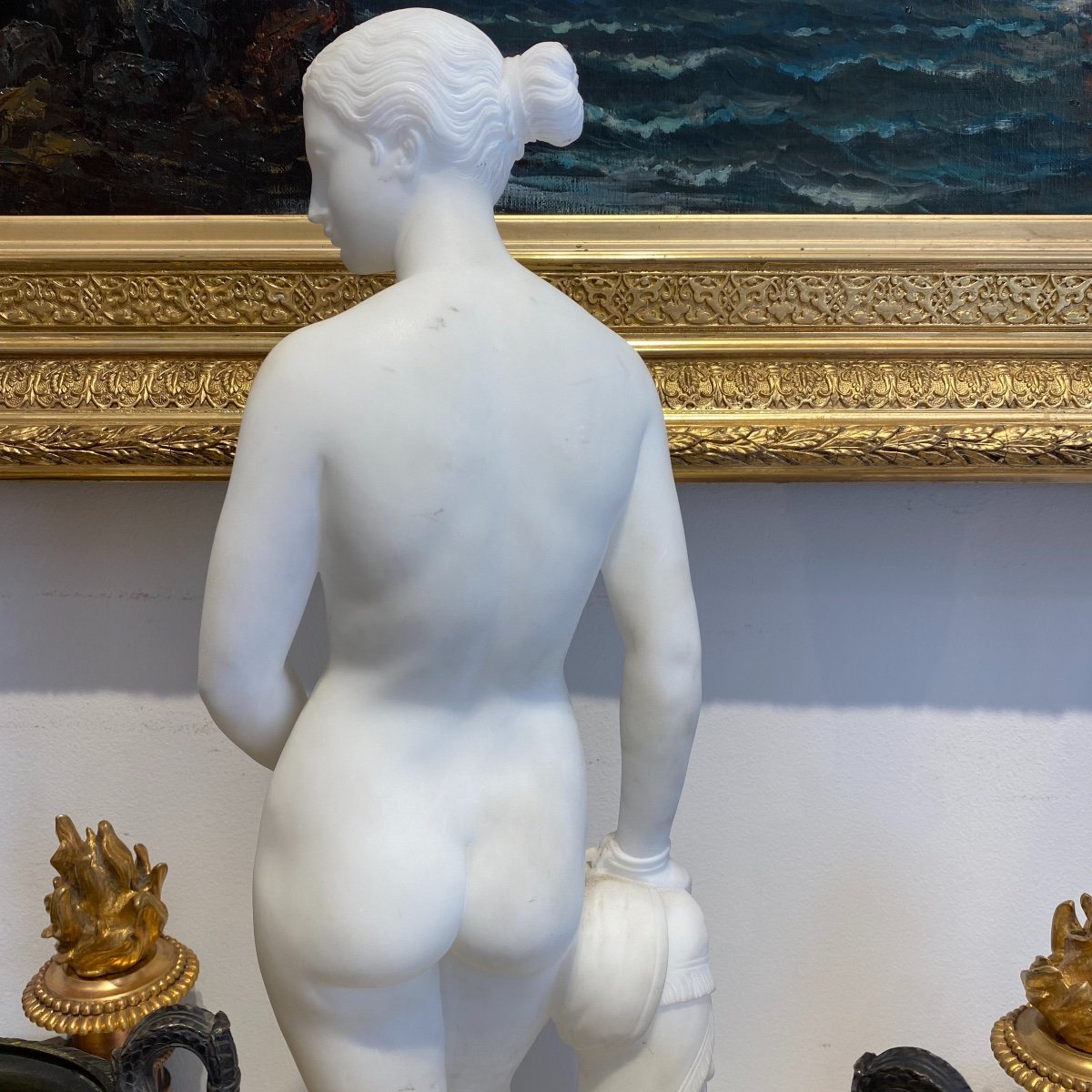 Woman In The Antique Chained In Carrara Marble End XIX Ieme-photo-5