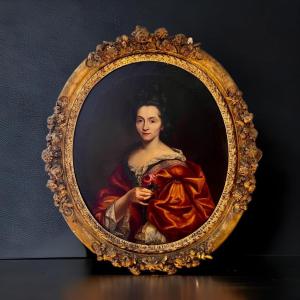 Table Portrait Of A Lady Of Quality Of XVII Ieme Period