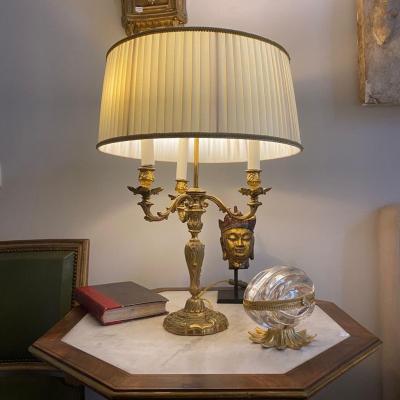 Large Gilt Bronze Lamp Louis XV Style End XIX I