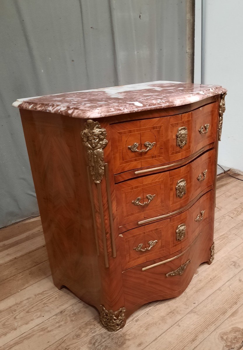 Louis XIV Style Marquetry Chest Of Drawers-photo-3