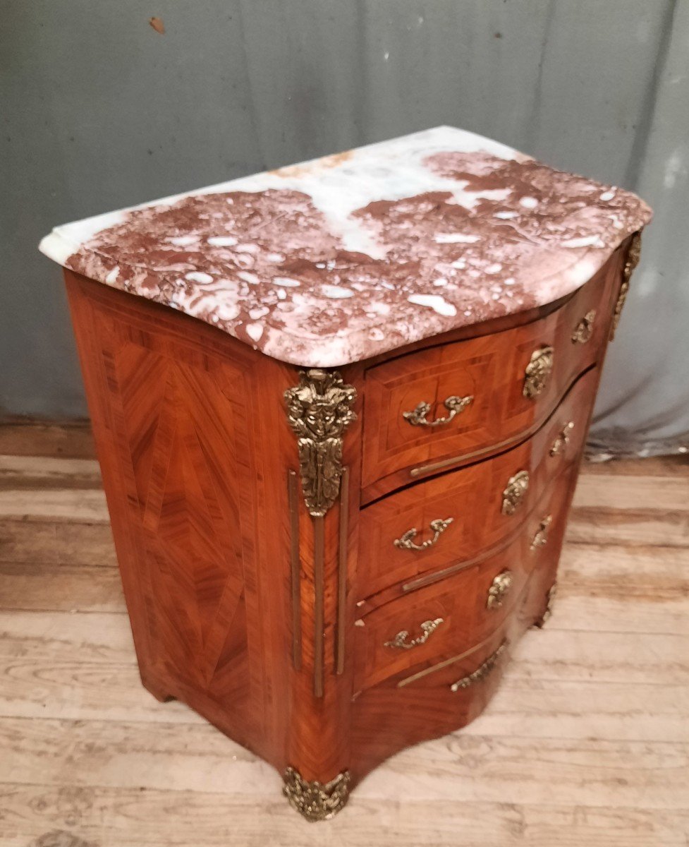 Louis XIV Style Marquetry Chest Of Drawers-photo-3