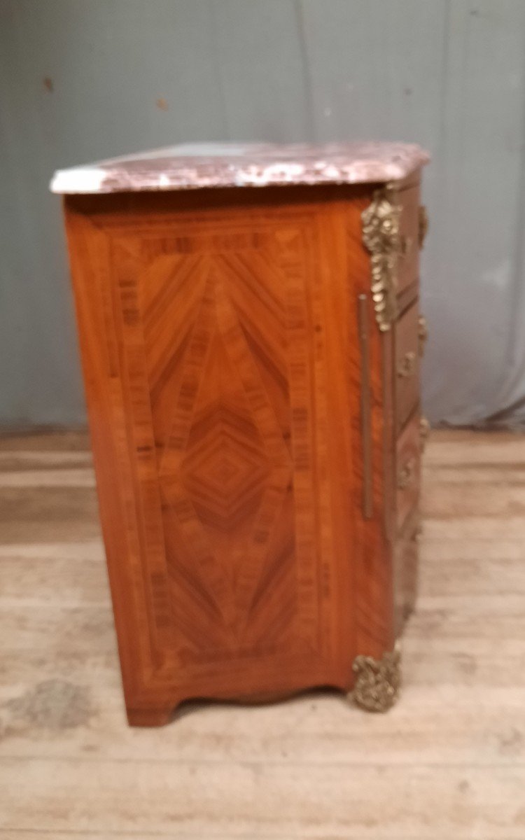 Louis XIV Style Marquetry Chest Of Drawers-photo-4