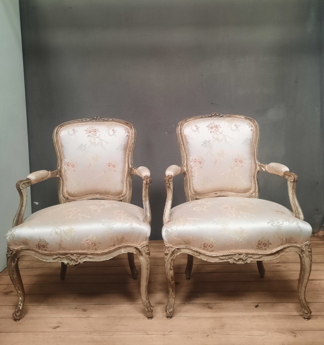 Pair Of Louis XV Period Cabriolet Armchairs 