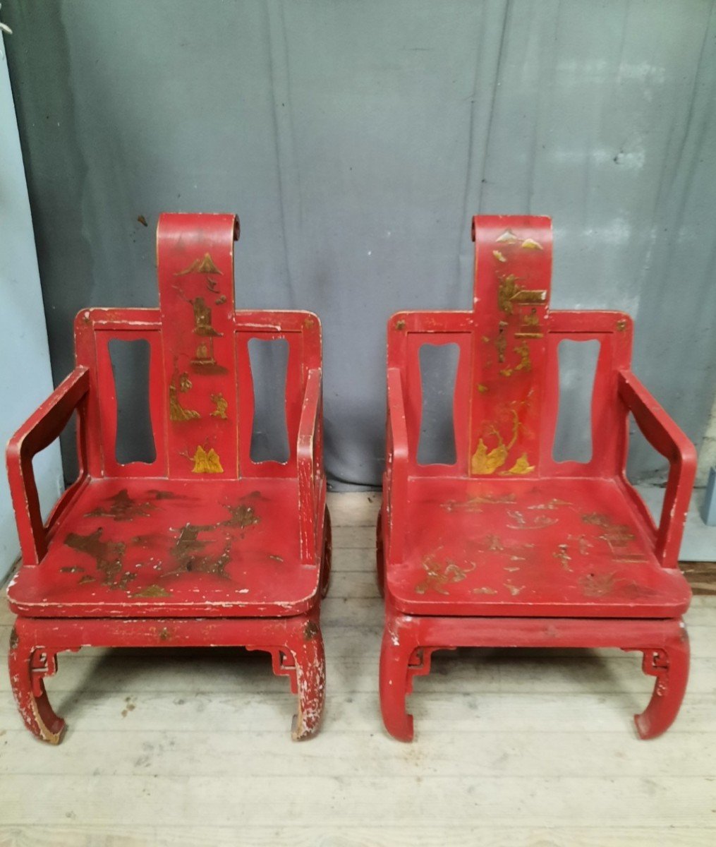 Pair Of Far Eastern Armchairs-photo-3