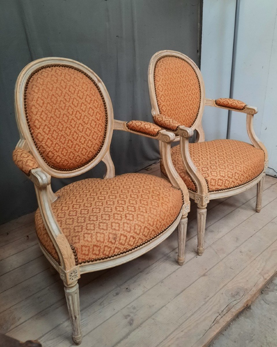 Pair Of Louis XVI Style Armchairs -photo-3