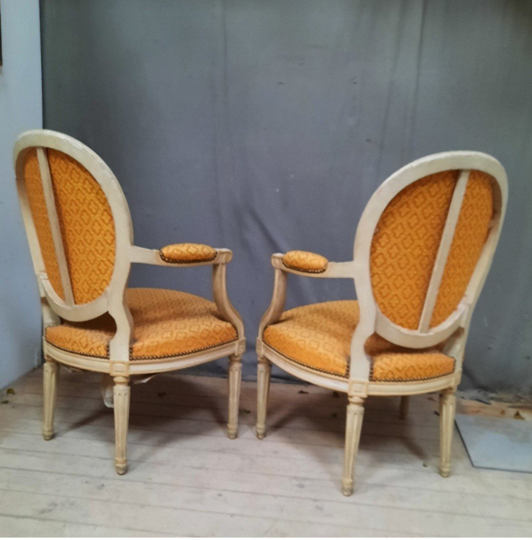 Pair Of Louis XVI Style Armchairs -photo-2