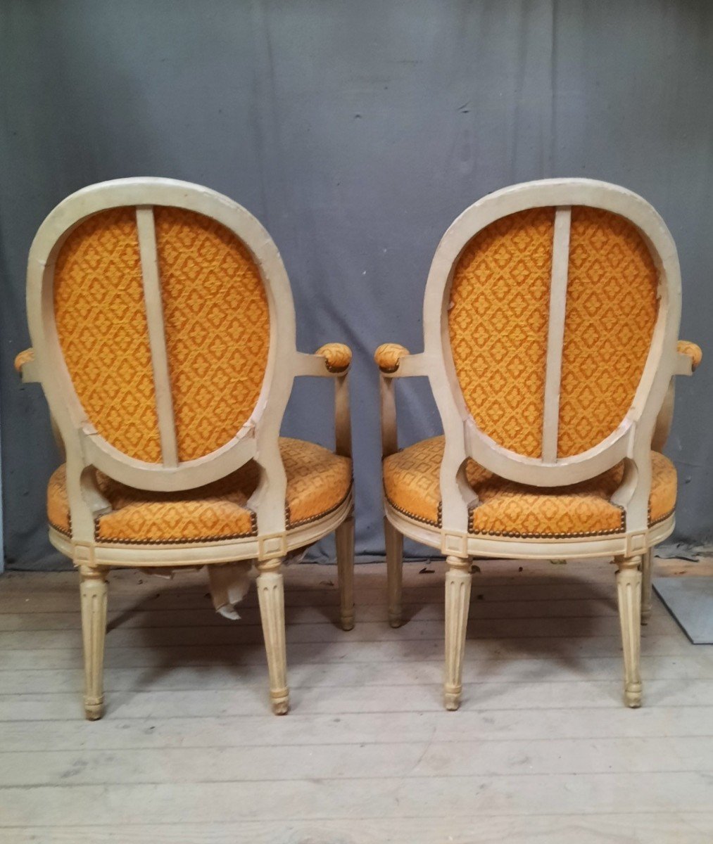 Pair Of Louis XVI Style Armchairs -photo-4