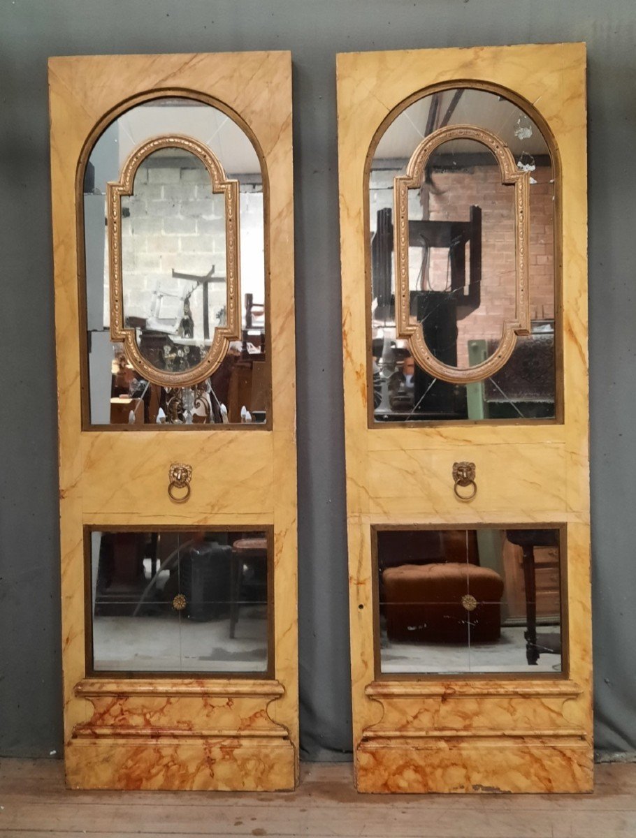 Pair Of Decorative Mirror Panels-photo-2