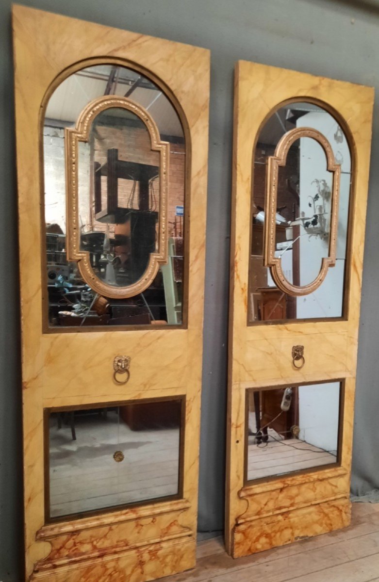 Pair Of Decorative Mirror Panels-photo-3