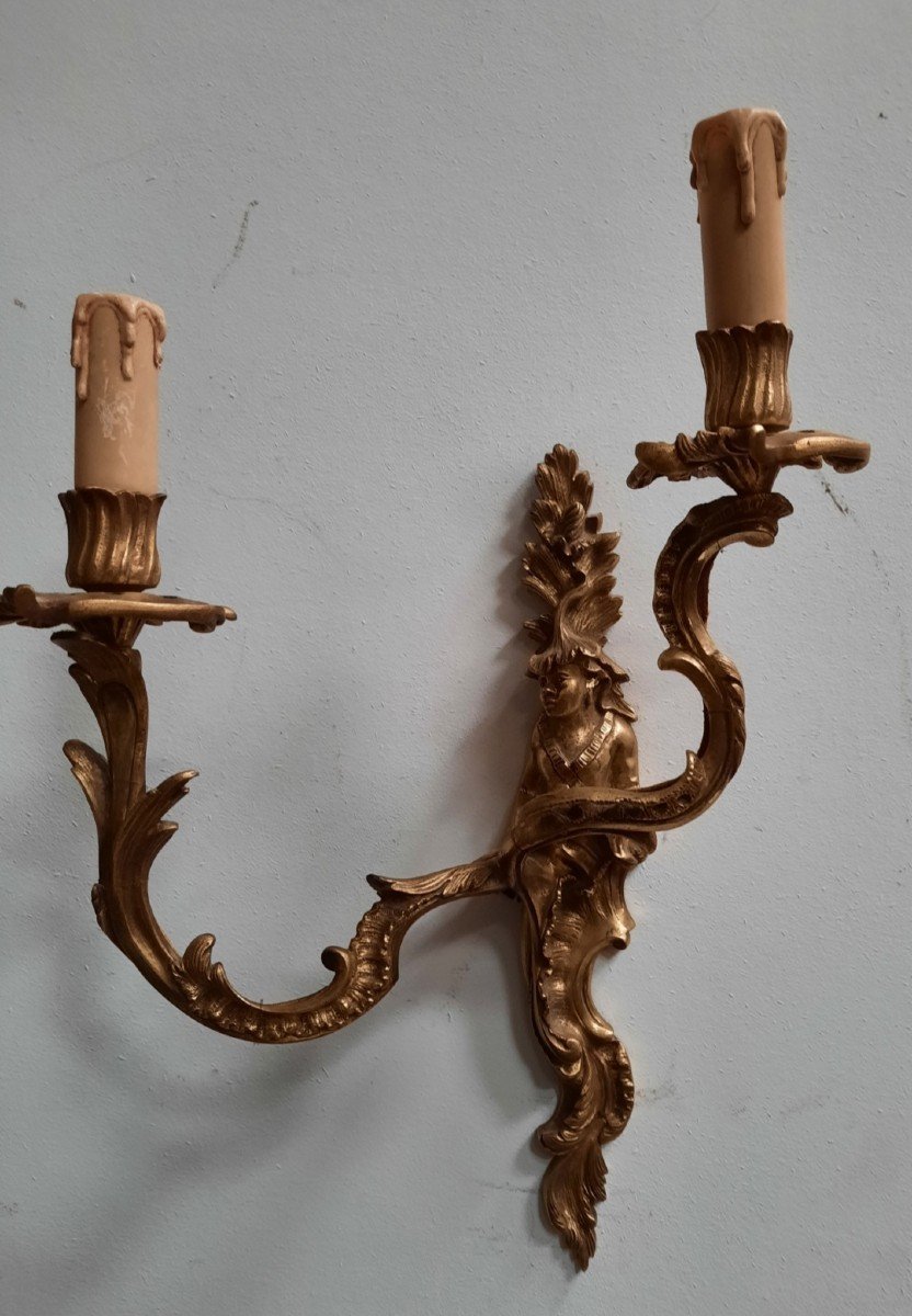 Pair Of Bronze Wall Lights In Chlnois-photo-3