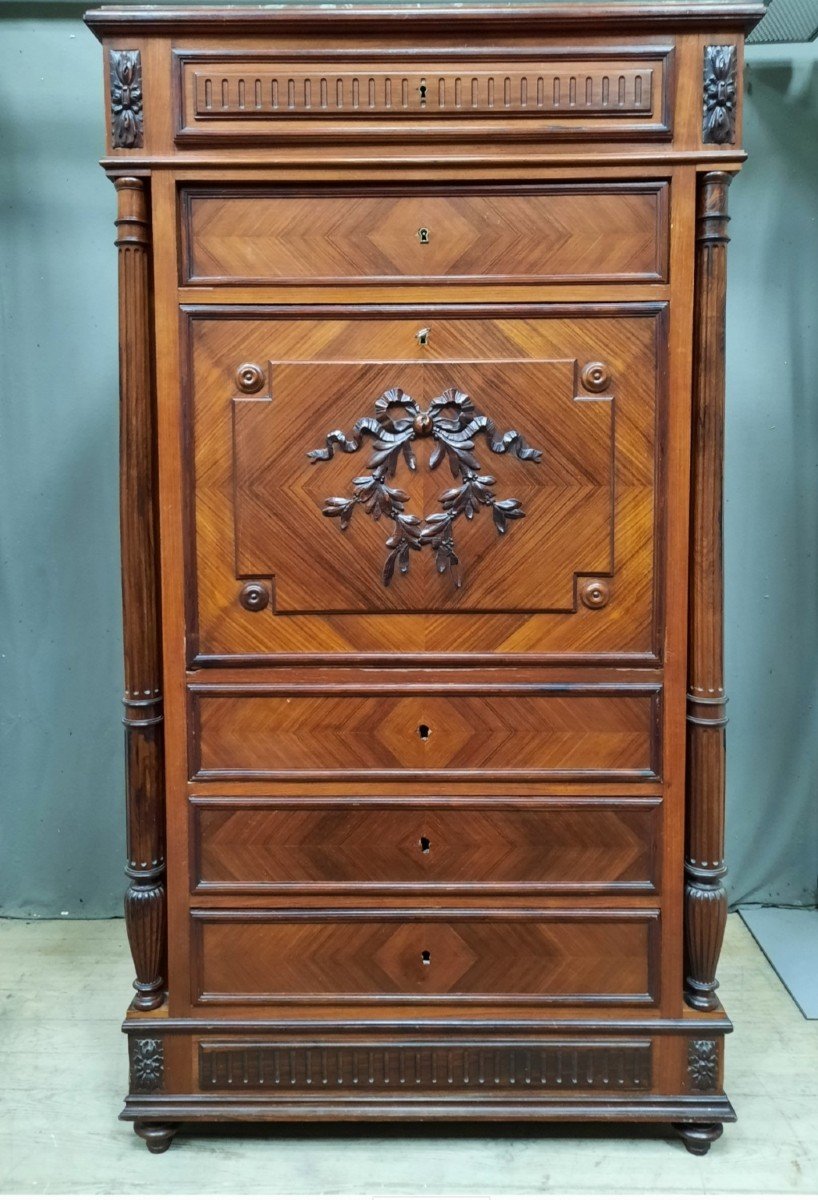 "1900" Veneered Column Secretary-photo-2