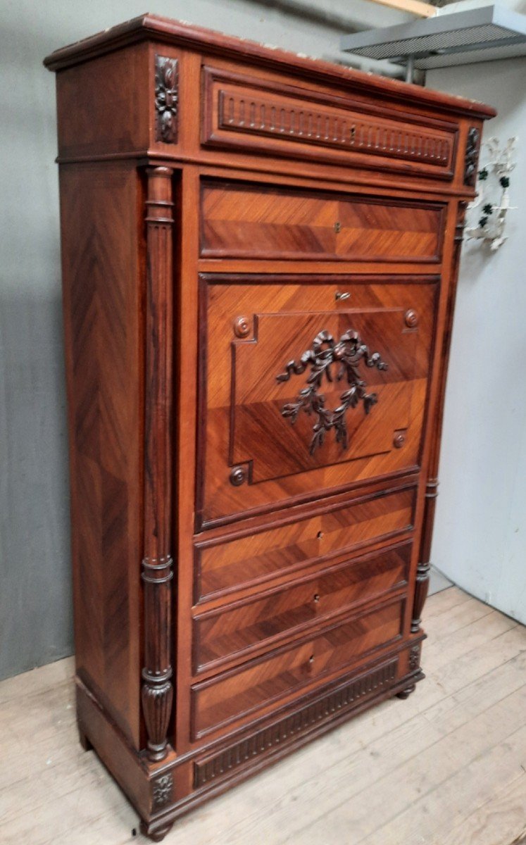 "1900" Veneered Column Secretary-photo-1